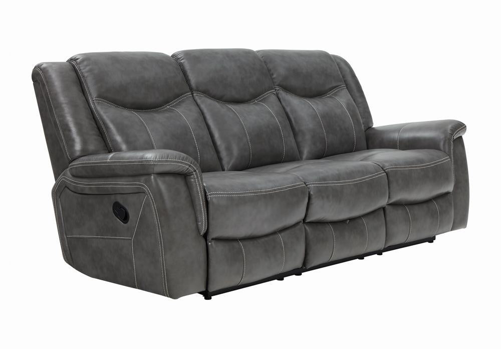 Conrad Upholstered Motion Sofa Cool Grey - Venta Furnishings (San Antonio,TX)