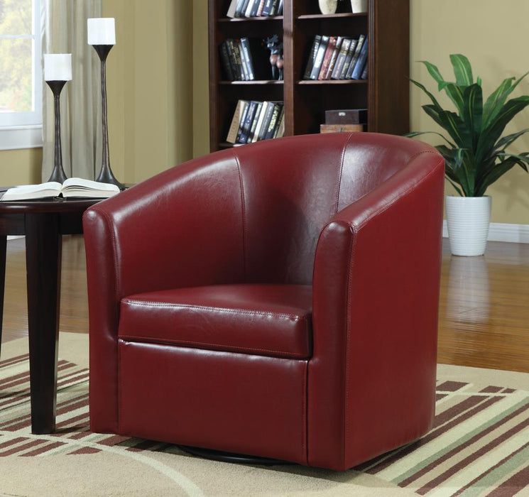 Turner Upholstery Sloped Arm Accent Swivel Chair Red