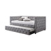 Mockern Tufted Upholstered Daybed with Trundle Grey - Venta Furnishings (San Antonio,TX)