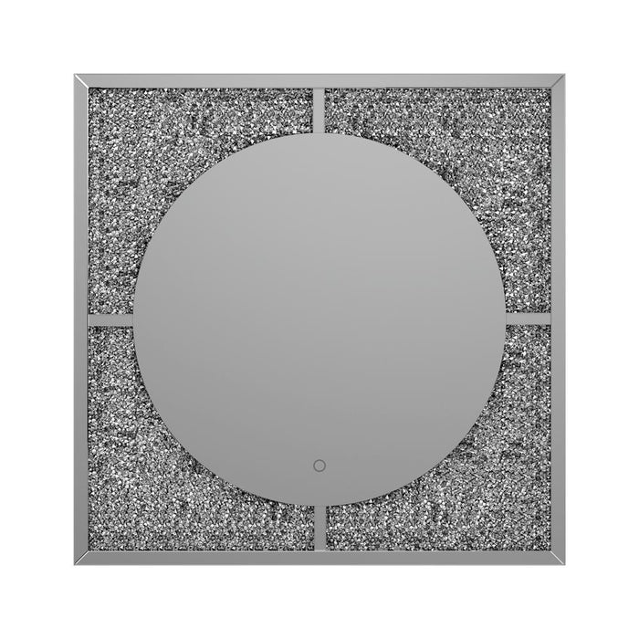 Theresa LED Wall Mirror Silver and Black