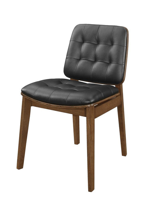 Redbridge Tufted Back Side Chairs Natural Walnut and Black (Set of 2) - Venta Furnishings (San Antonio,TX)