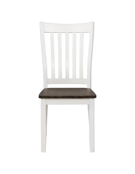 Kingman Slat Back Dining Chairs Espresso and White (Set of 2) - Venta Furnishings (San Antonio,TX)