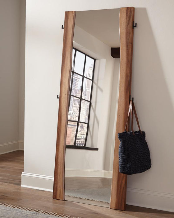 Winslow Standing Mirror Smokey Walnut and Coffee Bean