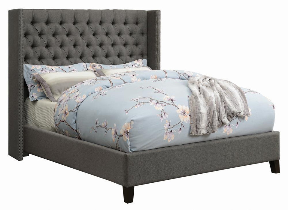 Bancroft Demi-wing Upholstered Full Bed Grey - Venta Furnishings (San Antonio,TX)