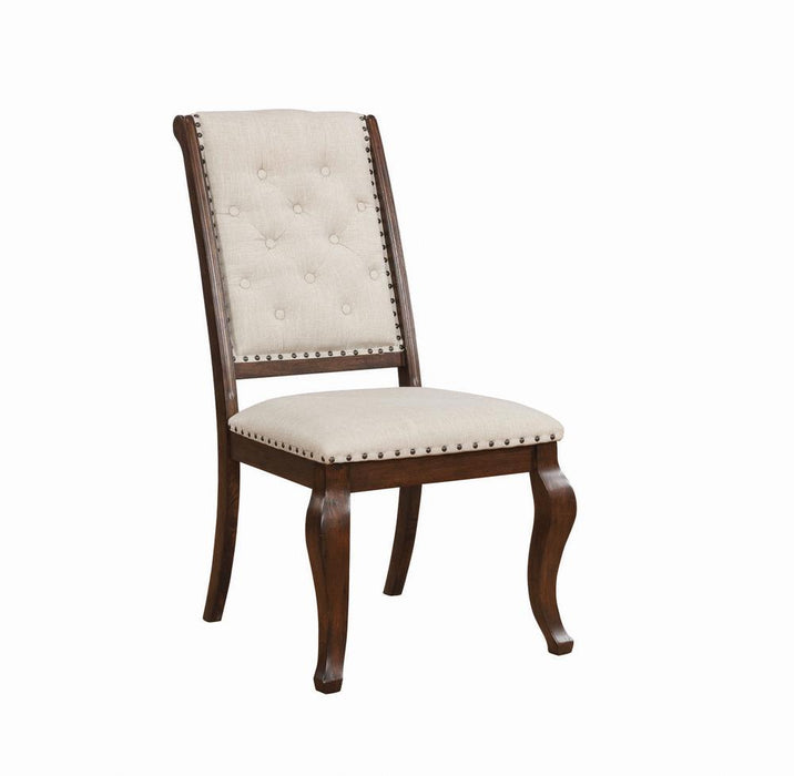 Brockway Tufted Dining Chairs Cream and Antique Java (Set of 2) - Venta Furnishings (San Antonio,TX)