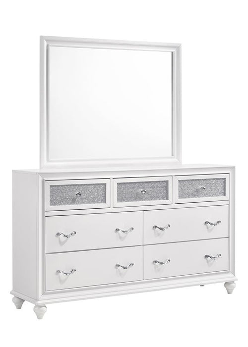 Barzini Rectangle Dresser Mirror White - Venta Furnishings (San Antonio,TX)