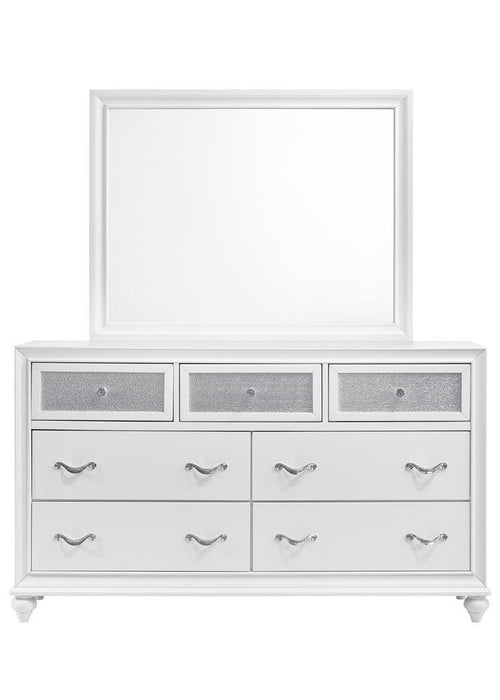 Barzini Rectangle Dresser Mirror White - Venta Furnishings (San Antonio,TX)