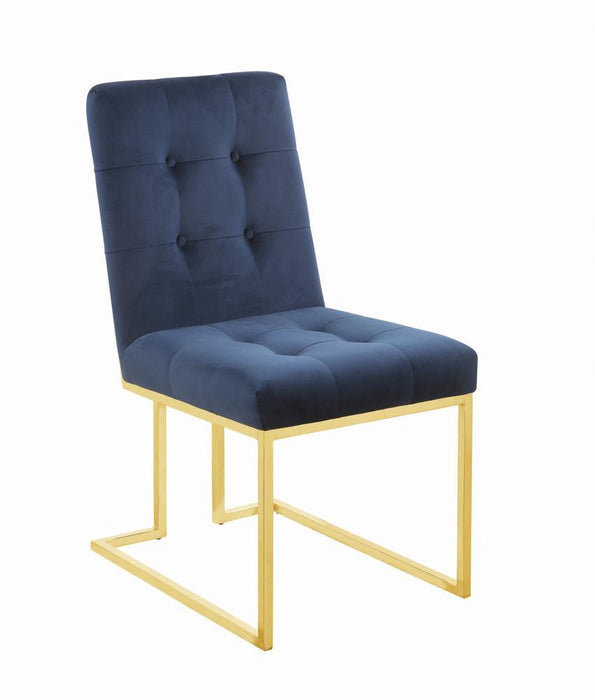 Mayette Side Chairs Dark Ink Blue (Set of 2) - Venta Furnishings (San Antonio,TX)