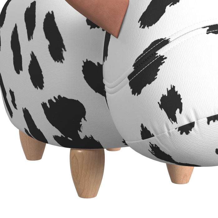 Cow Storage Stool in White and Black