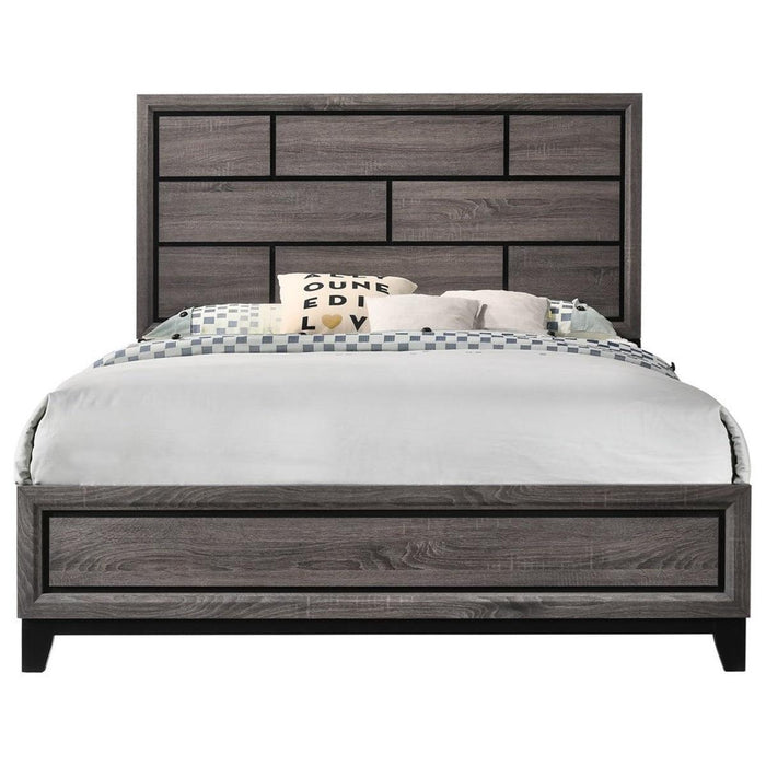 Crown Mark Akerson Queen Panel Bed in Grey image