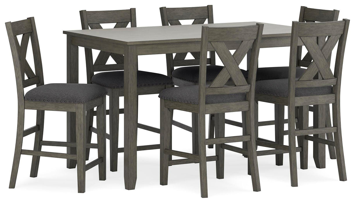 Caitbrook Counter Height Dining Table and Bar Stools (Set of 7) - Venta Furnishings (San Antonio,TX)