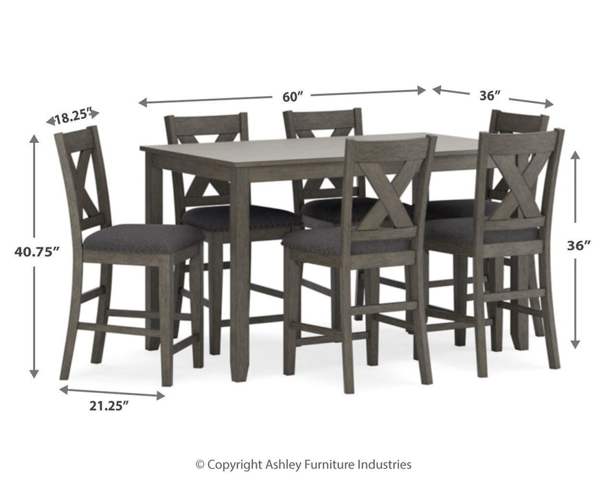 Caitbrook Counter Height Dining Table and Bar Stools (Set of 7) - Venta Furnishings (San Antonio,TX)
