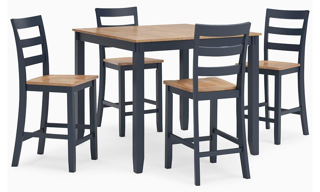 Gesthaven Counter Height Dining Table and 4 Barstools (Set of 5) - Venta Furnishings (San Antonio,TX)