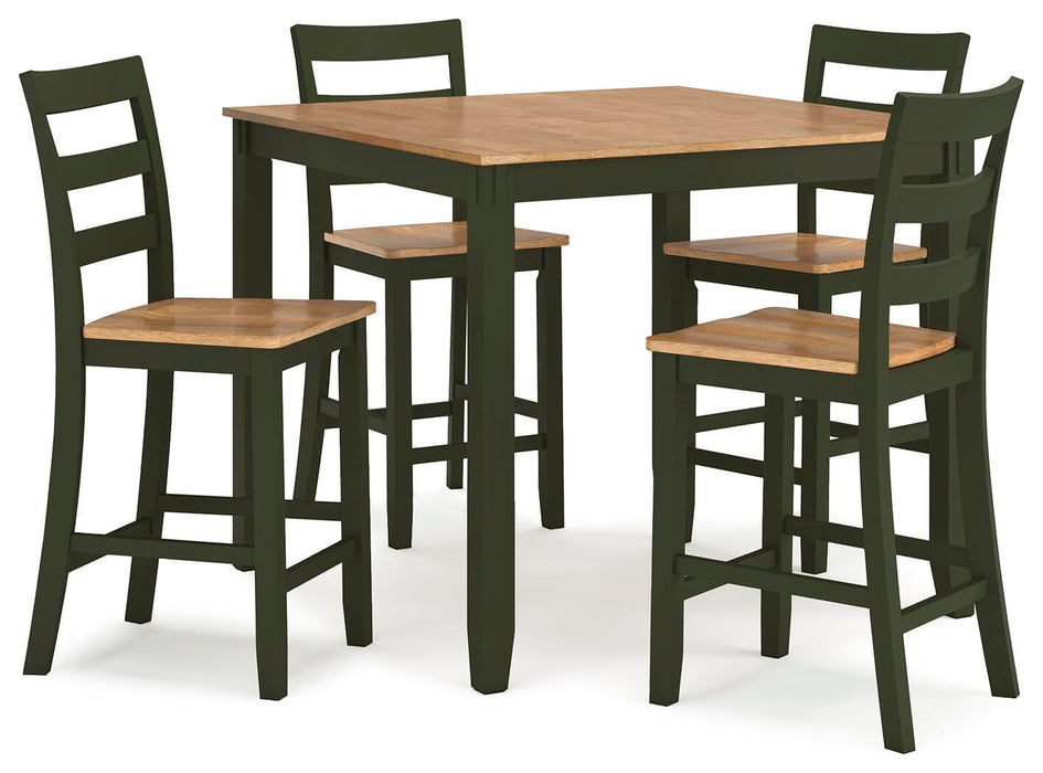 Gesthaven Counter Height Dining Table and 4 Barstools (Set of 5) - Venta Furnishings (San Antonio,TX)