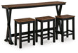 Wildenauer Counter Height Dining Table and 3 Barstools Set - Venta Furnishings (San Antonio,TX)