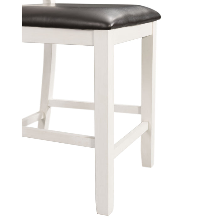 Martin 5pc Counter Set (Dark Brown Top - White Base) - Venta Furnishings (San Antonio,TX)