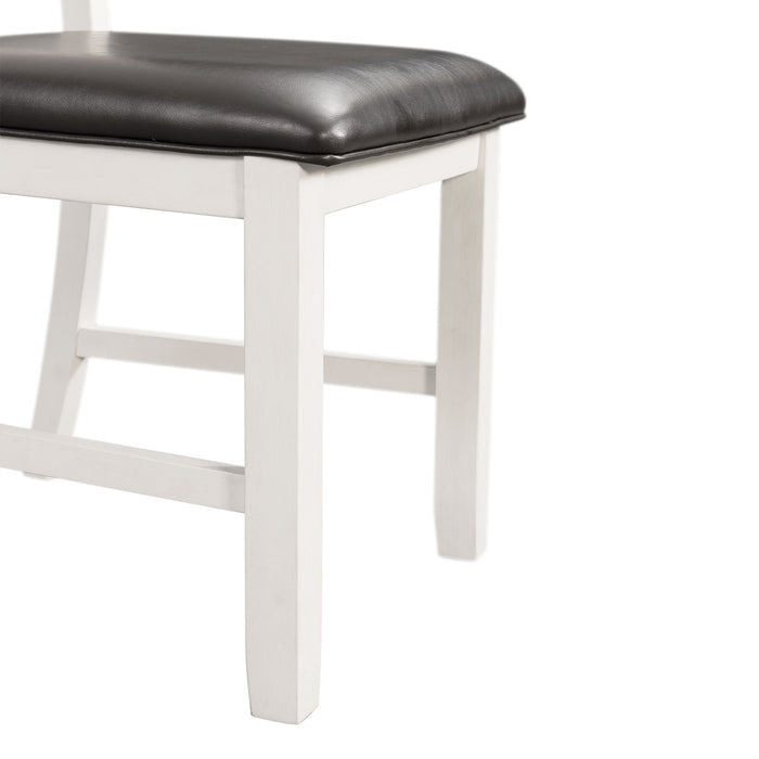 Martin 6 Pc Dining set (Table+ 4 + Bench) (Dark Brown Top - White Base) - Venta Furnishings (San Antonio,TX)