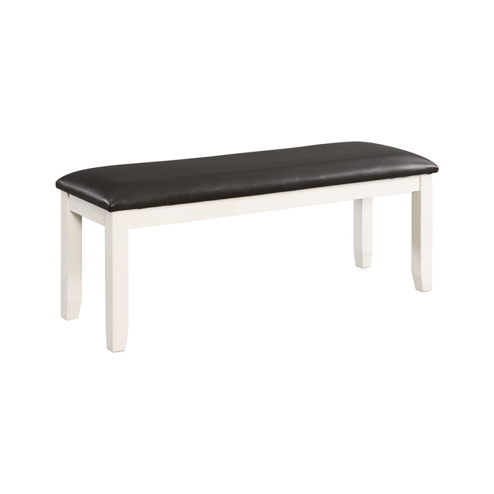Martin 6 Pc Dining set (Table+ 4 + Bench) (Dark Brown Top - White Base) - Venta Furnishings (San Antonio,TX)