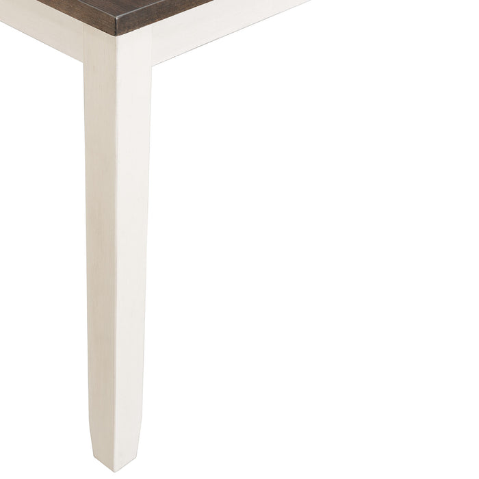 Martin 6 Pc Dining set (Table+ 4 + Bench) (Dark Brown Top - White Base) - Venta Furnishings (San Antonio,TX)