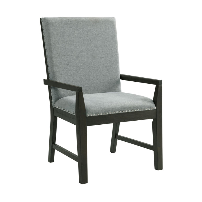 Donovan Upholstery Arm Chair Dark (2 Per Pack) - Venta Furnishings (San Antonio,TX)