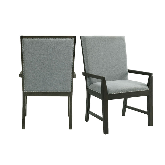 Donovan Upholstery Arm Chair Dark (2 Per Pack) - Venta Furnishings (San Antonio,TX)