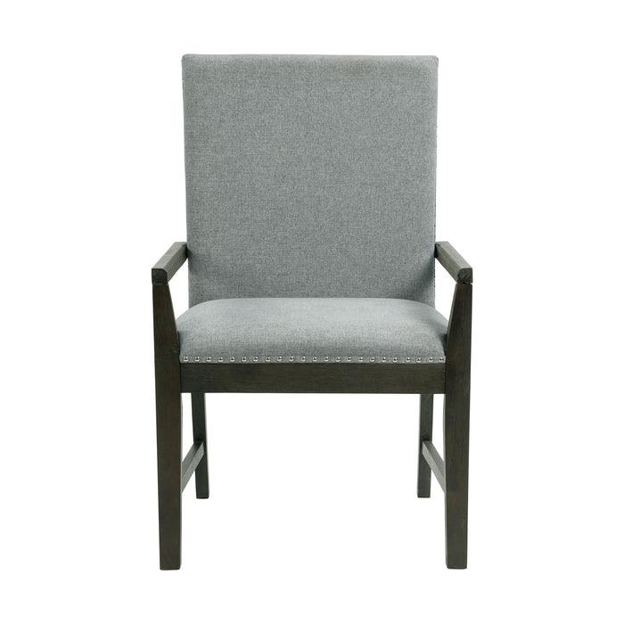 Donovan Upholstery Arm Chair Dark (2 Per Pack) - Venta Furnishings (San Antonio,TX)