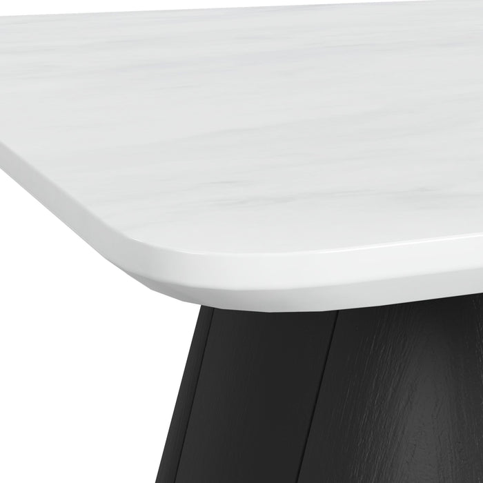 Edison End Table in White and Black
