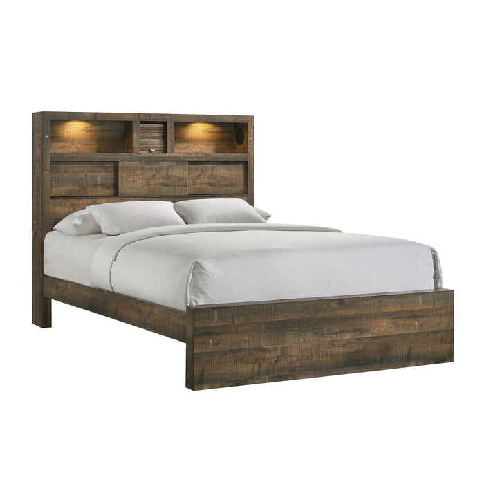Bailey King Bookcase Panel Bed with Bluetooth - Venta Furnishings (San Antonio,TX)