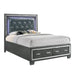Titanium Queen Tufted Upholstered Storage Bed - Venta Furnishings (San Antonio,TX)