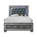 Titanium Queen Tufted Upholstered Storage Bed - Venta Furnishings (San Antonio,TX)