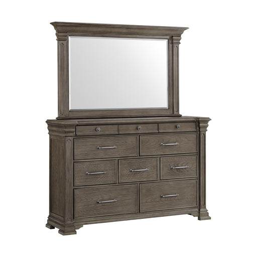 Kings Court Dresser & Mirror in Grey - Venta Furnishings (San Antonio,TX)