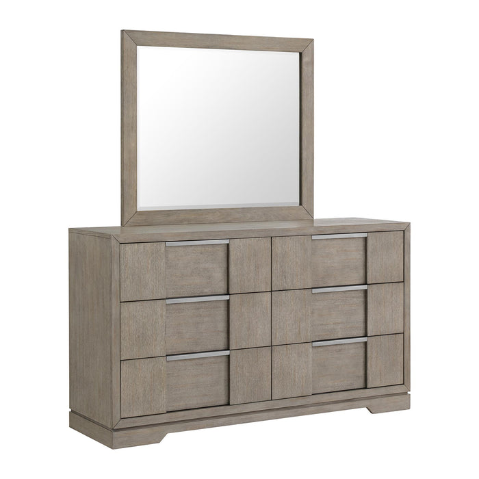 Kelis Dresser and Mirror Set in Grey - Venta Furnishings (San Antonio,TX)