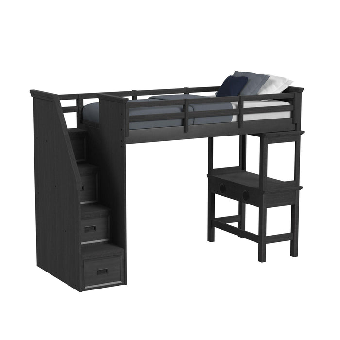 Hampton Kids Loft with Staircase and Desk with Speaker - Venta Furnishings (San Antonio,TX)