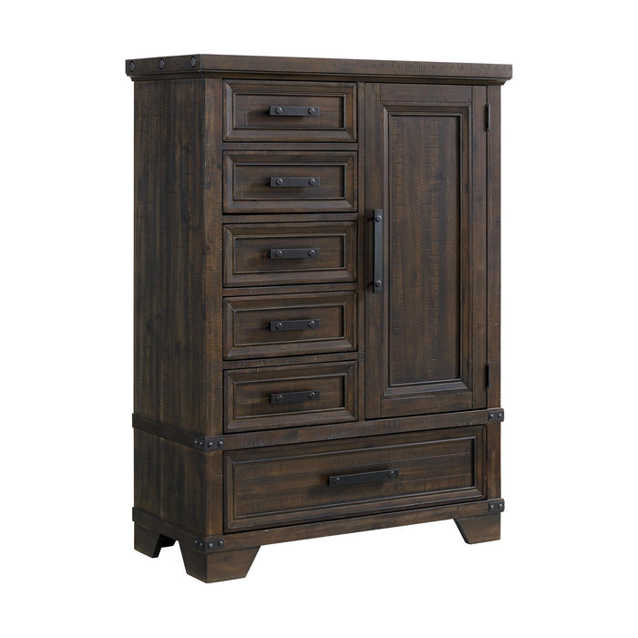 Colorado City 6-Drawer Door Chest in Charcoal