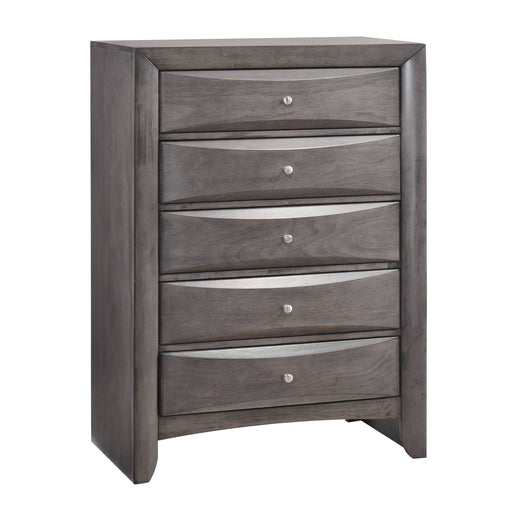 Emily Chest Grey 5Drawer (Sturdy) - Venta Furnishings (San Antonio,TX)