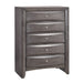 Emily Chest Grey 5Drawer (Sturdy) - Venta Furnishings (San Antonio,TX)