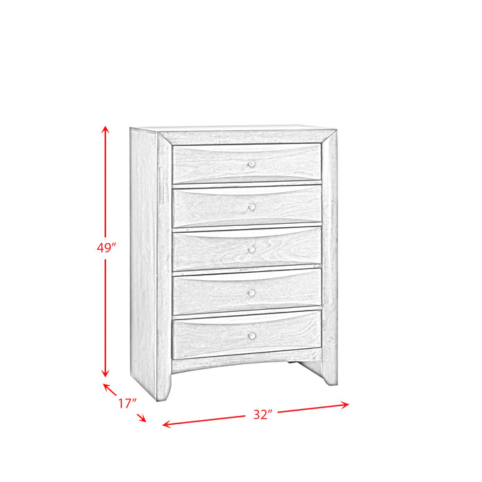 Emily Chest Grey 5Drawer (Sturdy) - Venta Furnishings (San Antonio,TX)