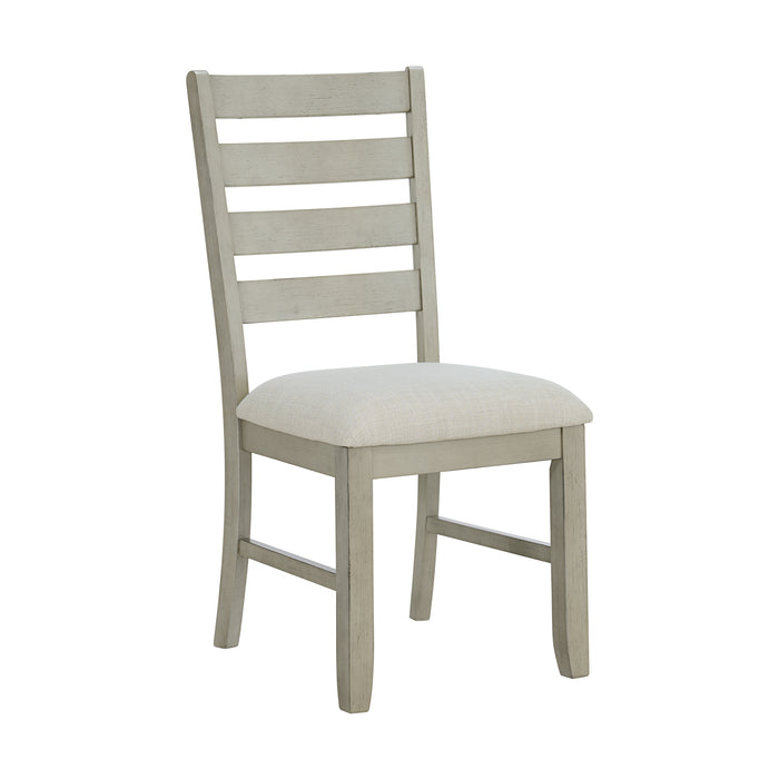 Farmington Standard Height Dining Set in Medium Brown and Washed Stone-Rectangular Table and Four Chairs