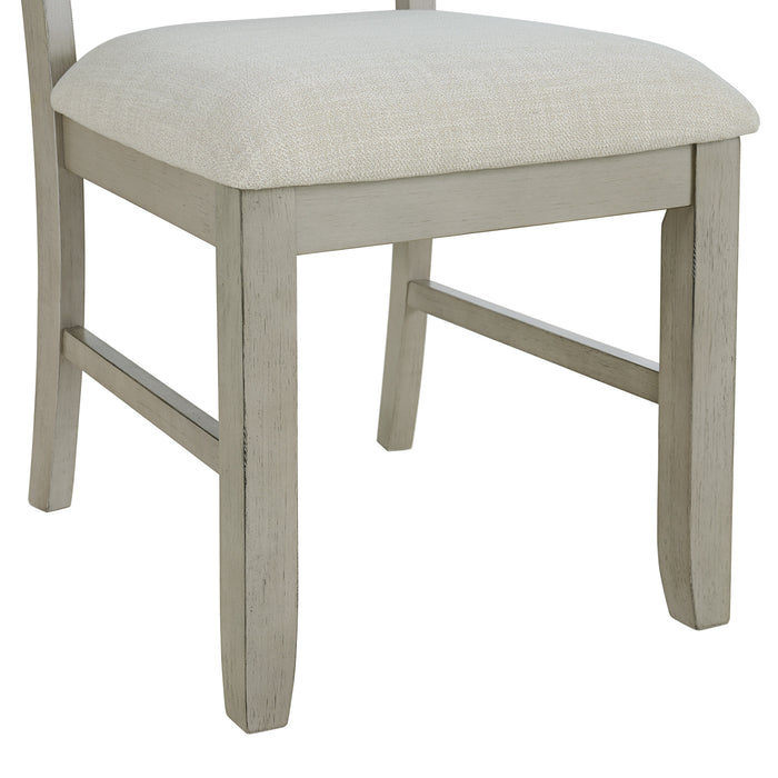 Farmington Standard Height Dining Set in Medium Brown and Washed Stone-Rectangular Table and Four Chairs