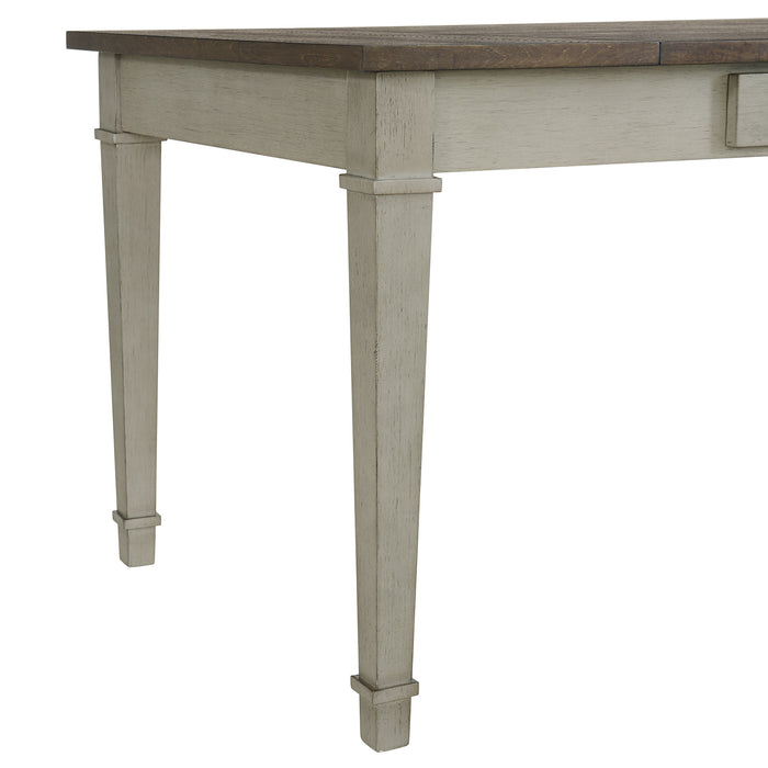 Farmington Rectangular Dining Table in Medium Brown and Washed Stone