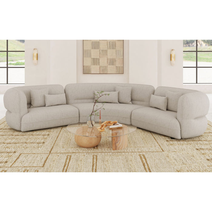 Four Seasons LHF Loveseat in Woolen Camel with 2 Pillows