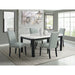 Francesca White Marble Rectangular 5PC Dining Set-Table & Four Grey PU Chairs - Venta Furnishings (San Antonio,TX)