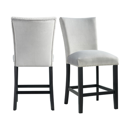 Francesca Counter Dining Gray Counter Velvet Side Chair (2 Per Pack) - Venta Furnishings (San Antonio,TX)