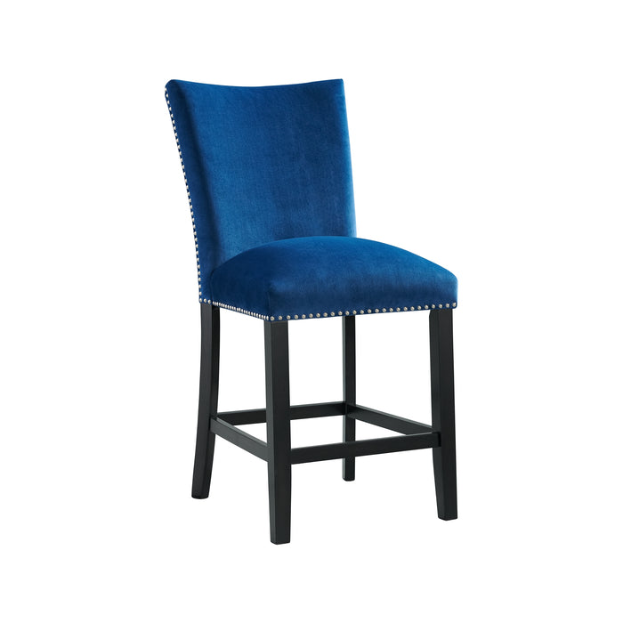 Valentino White 5PC Counter Height Dining Set-Table & Four Blue Chairs