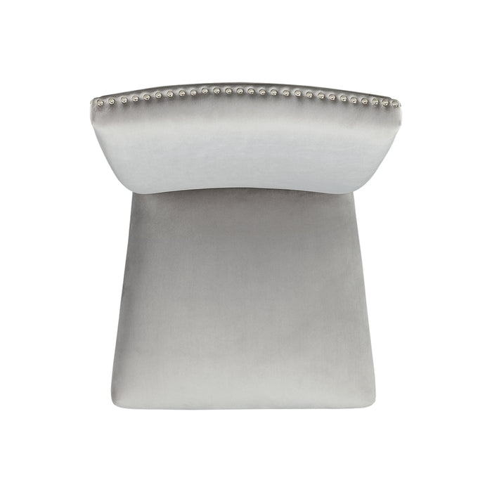 Francesca Rectangular Dining Grey Velvet Side Chair W/ Nailhead Trim (2 Per Pack) - Venta Furnishings (San Antonio,TX)