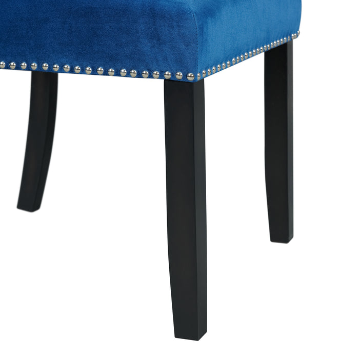 Francesca Rectangular Dining Blue Velvet Side Chair (2 Per Pack) - Venta Furnishings (San Antonio,TX)