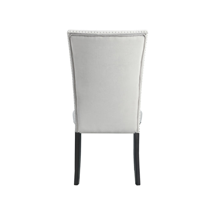Francesca Rectangular Dining Grey Velvet Side Chair W/ Nailhead Trim (2 Per Pack) - Venta Furnishings (San Antonio,TX)