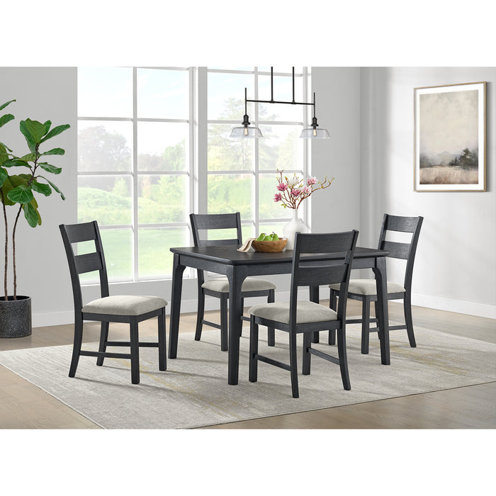 Garcia 5PC Dining Set with Table and 4 Chairs in Black - Venta Furnishings (San Antonio,TX)