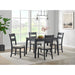 Garcia 5PC Dining Set with Table and 4 Chairs in Black - Venta Furnishings (San Antonio,TX)