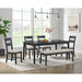 Garcia 6PC Dining Set with Table, 4 Chairs, and Bench in Black - Venta Furnishings (San Antonio,TX)